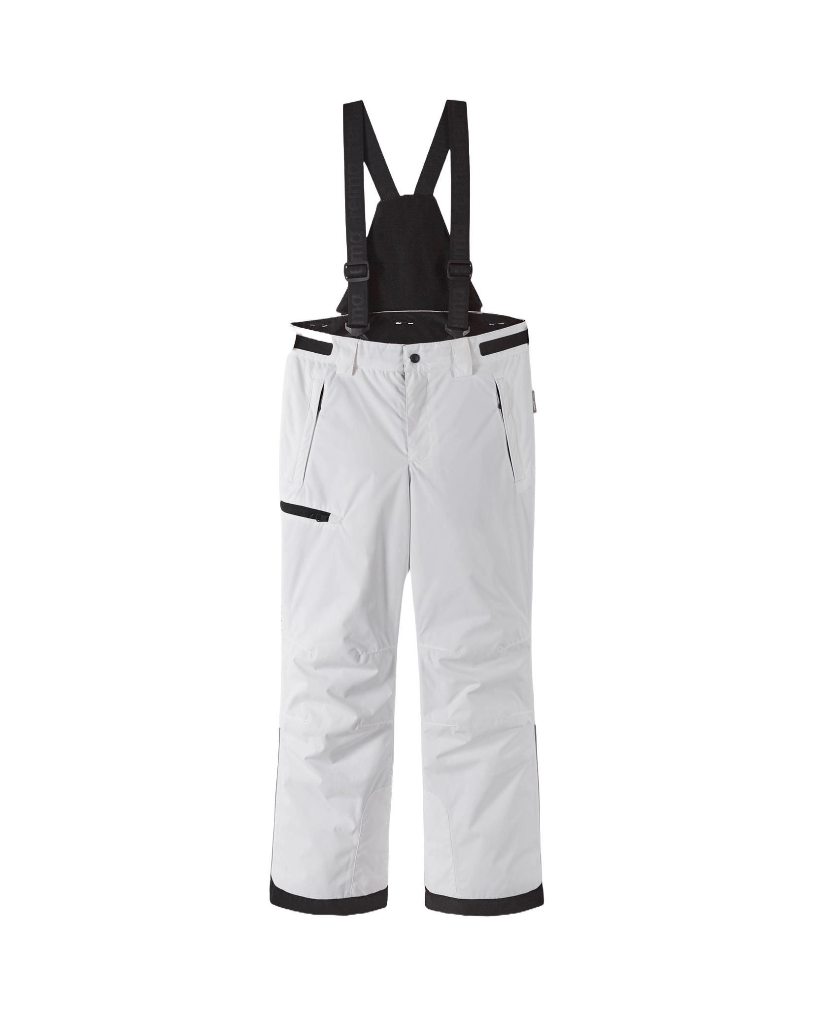 Reima JR Terrie Ski Pants featuring waterproof construction, lightweight insulation, reinforced knees, snow gaiters, and a junior-specific fit for winter adventures.