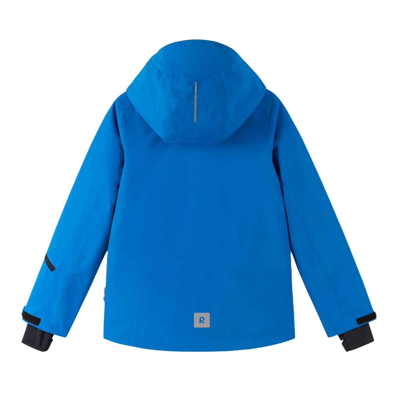 Reima JR Tieten Ski Jacket featuring waterproof construction, lightweight insulation, adjustable hood, snow skirt, and a junior-specific fit for winter adventures.