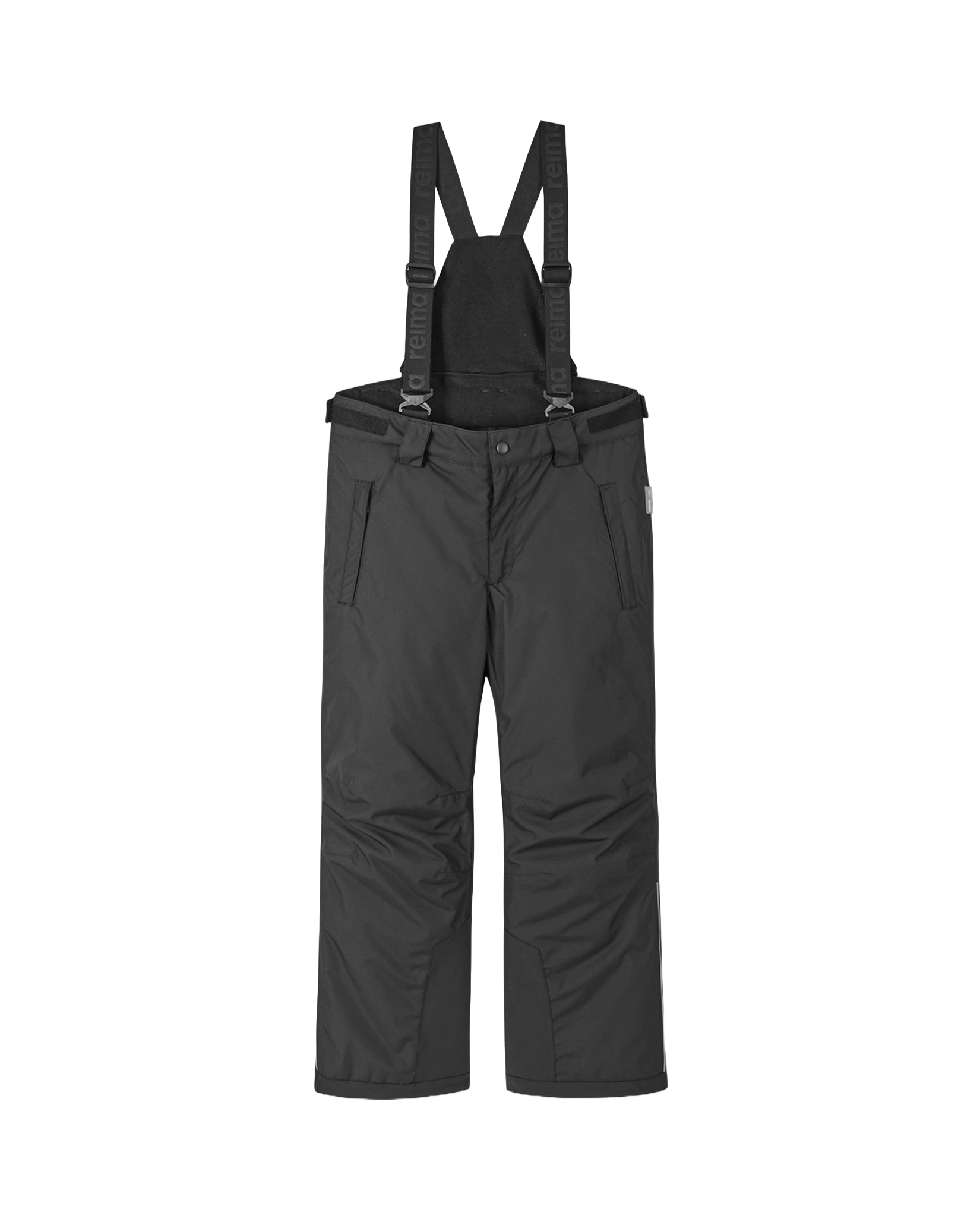 Reima JR Wingon Ski Pants featuring waterproof construction, lightweight insulation, reinforced knees and seat, snow gaiters, and a junior-specific fit for winter adventures.