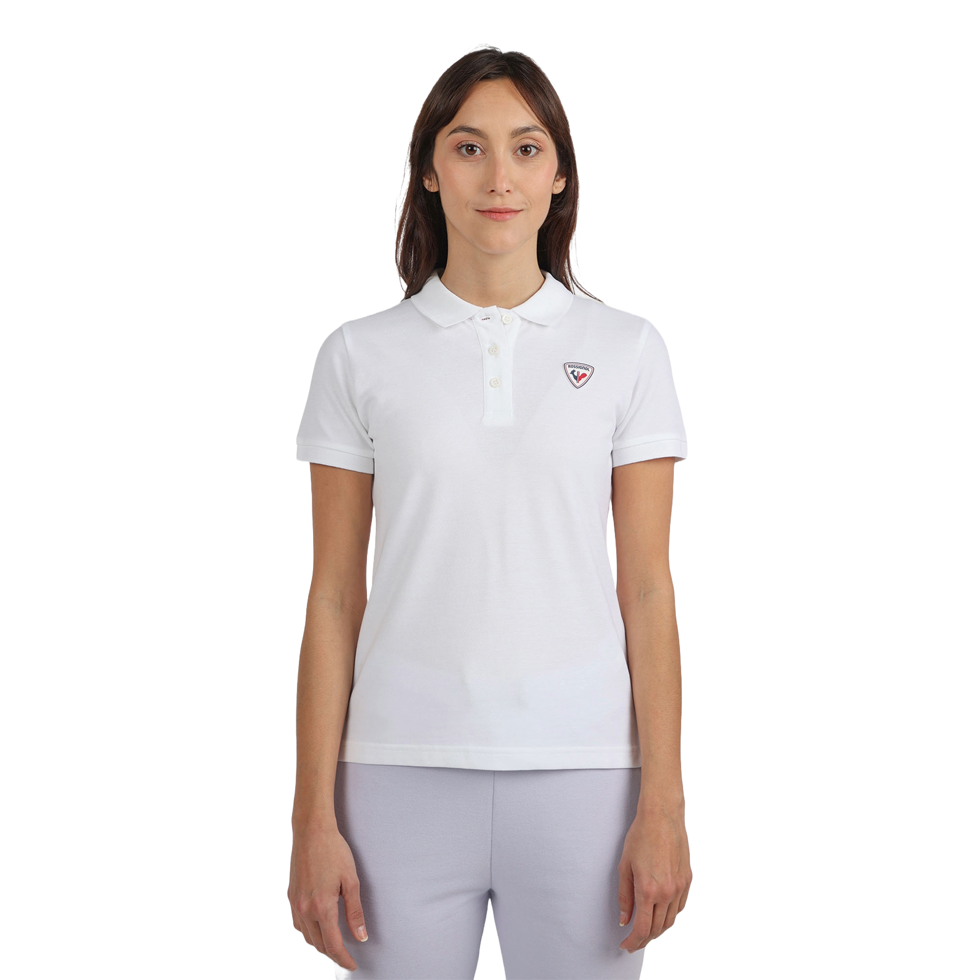 Rossignol Women's Logo Golf Polo featuring lightweight performance fabric, moisture-wicking technology, logo detailing, and a flattering athletic fit.