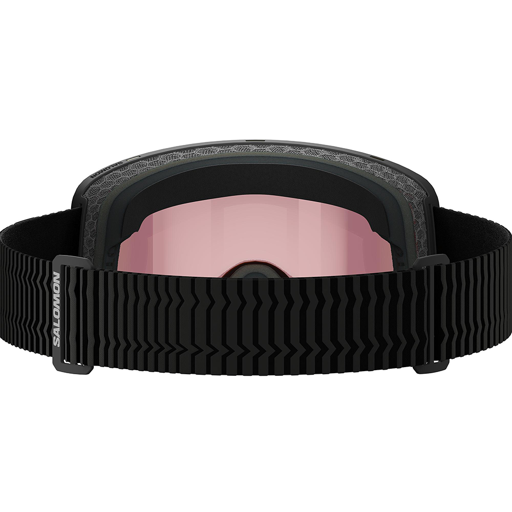 A pair of black Salomon Sentry Pro OTG ski goggles that feature a photochromic lens and are designed to fit over glasses.