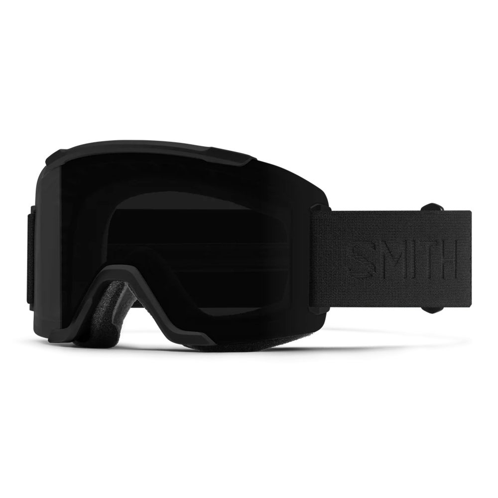 Front view of the Smith Squad Goggles 2027 featuring a low-profile semi-rimless frame, cylindrical Carbonic-x ChromaPop lens, dual-layer DriWix face foam, and a silicone-backed QuickFit strap.