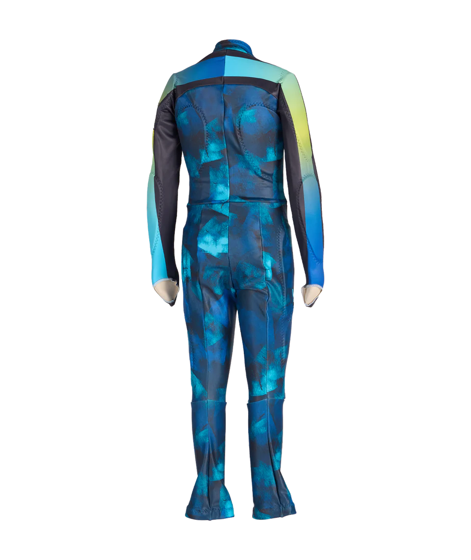 Spyder Performance GS Race Suit featuring stretch performance fabric, removable impact pads, aerodynamic fit, and giant slalom race performance.