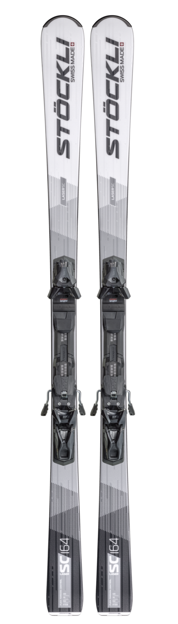Stöckli Laser SC skis with SRT12 bindings 2026 high-performance carving ski package