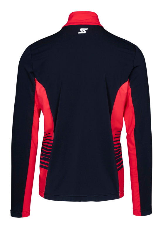 Stöckli Men's Functional Shirt Race T-Neck featuring moisture-wicking stretch fabric, mock T-neck, athletic fit, and lightweight performance for alpine skiing.