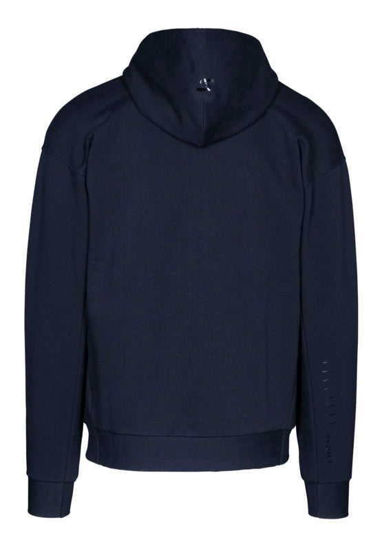 Stöckli Men's Urban Hoody Full Zip featuring soft cotton-blend fleece, brushed interior, adjustable hood, zippered pockets, and premium alpine-inspired style.