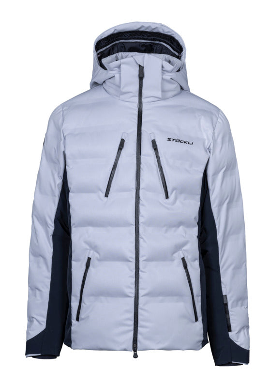 Stöckli Men's WRT Cross Pro Ski Jacket featuring waterproof construction, lightweight insulation, stretch performance fabric, and race-inspired alpine design.
