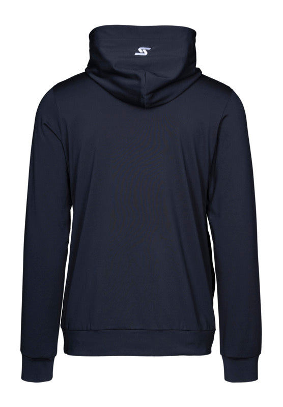 Stöckli The Swiss Hoody Pullover featuring soft cotton-blend fleece, adjustable hood, kangaroo pocket, and premium Swiss-inspired alpine style.