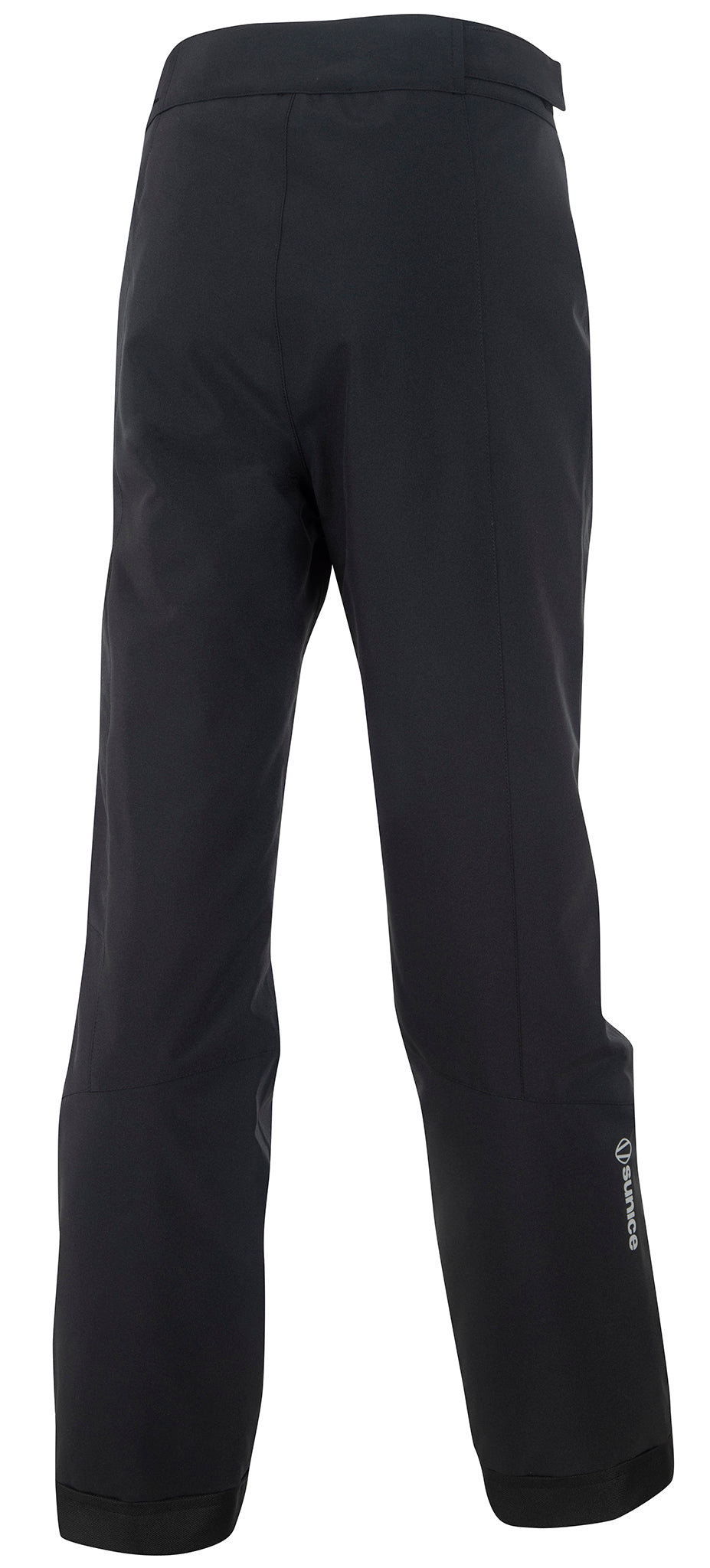 A pair of black Sunice Boys Laser Ski Pants that are waterproof, breathable, and stretchable.