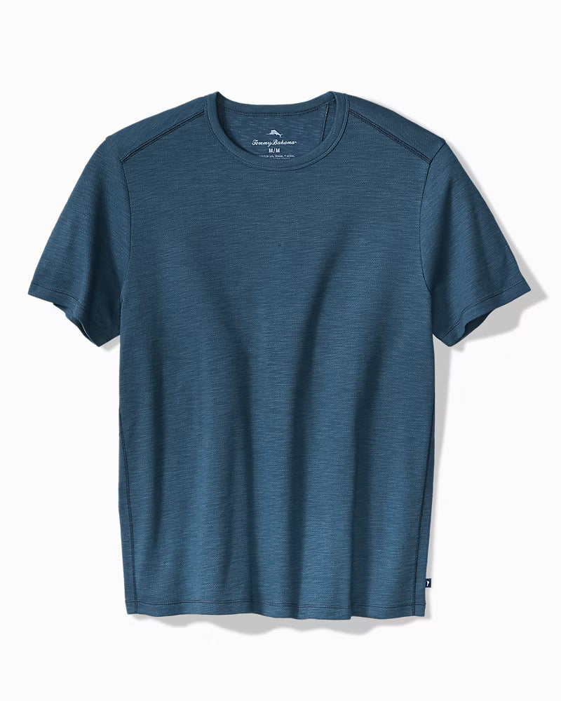 Tommy Bahama Men's Sand Wave T-Shirt featuring a coastal-inspired graphic, classic crew neckline, and relaxed everyday fit.
