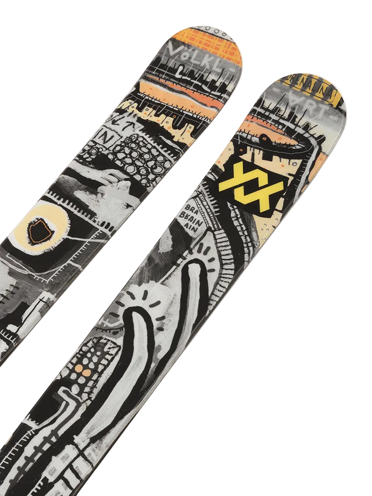 A pair of 2027 Volkl Revolt 86 skis that are designed for freestyle skiing.