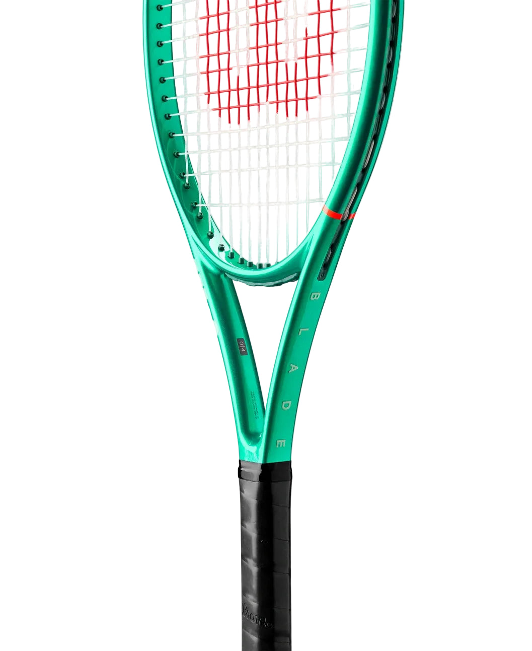 A Wilson Blade Junior 26 V10 high-performance control tennis racket with a stunning metallic green frame designed for kids 10-12