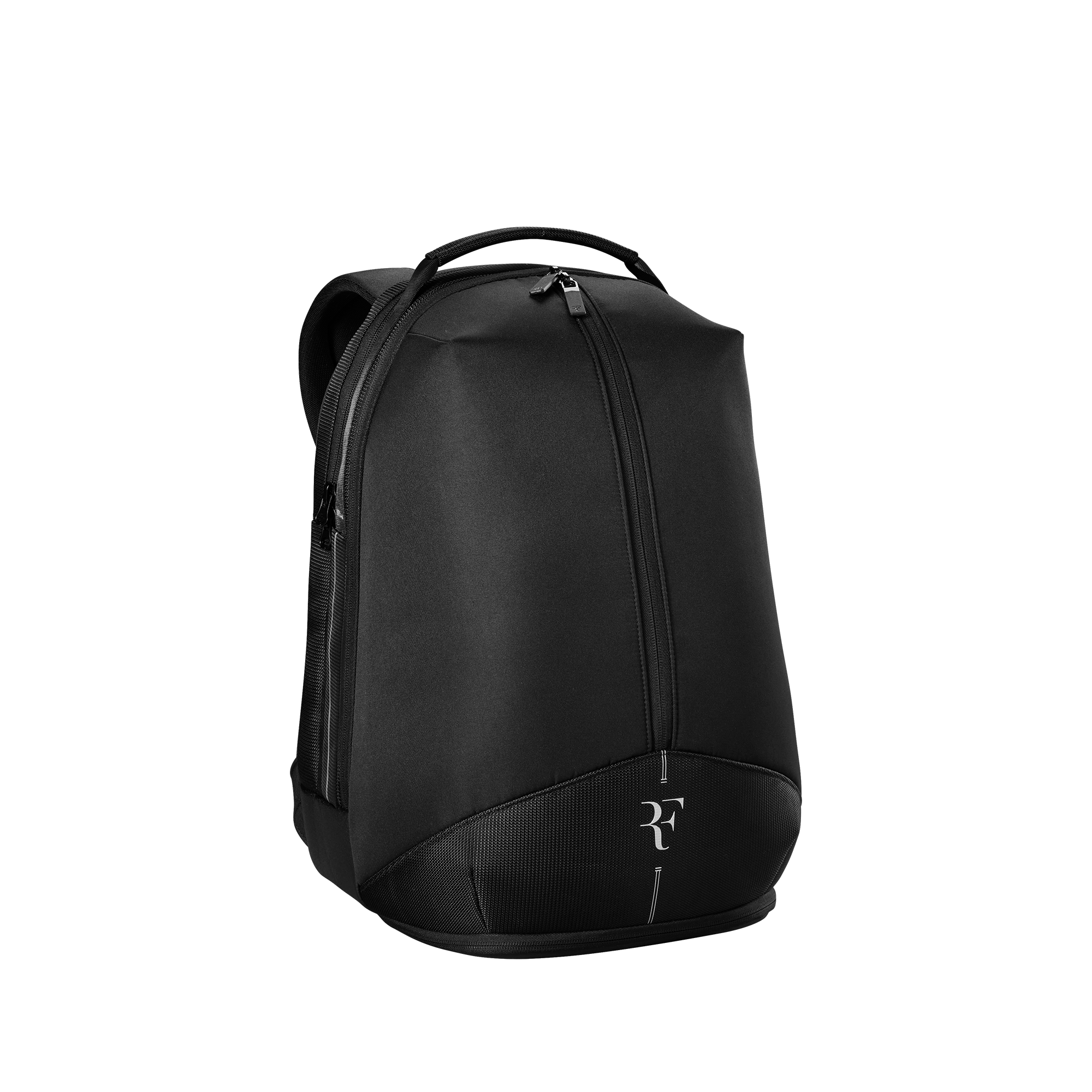 Wilson RF Backpack featuring Roger Federer-inspired styling, dedicated racquet storage, multiple compartments, and premium construction.