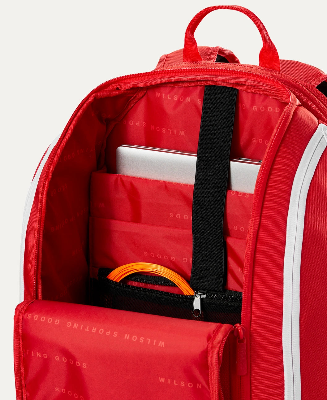 Wilson Super Tour Backpack featuring dedicated racquet storage, multiple compartments, padded shoulder straps, and premium construction.