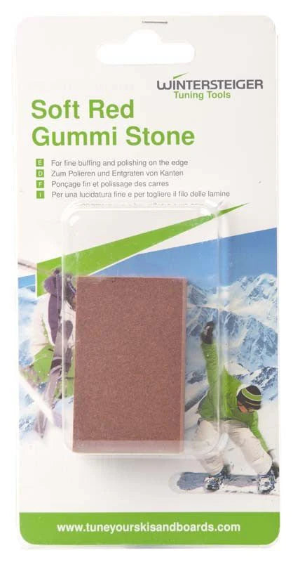 Wintersteiger Soft Red Gummi Stone, ski stone, ski edge maintenance, gummi stone for skis, soft gummi stone, ski tuning tool, Wintersteiger ski equipment, ski shop, edge sharpening tool, Swiss Sports Haus, West Vancouver ski shop.