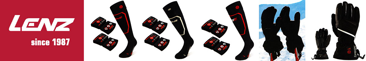 Lenz electrically heated ski socks, gloves & vests available at Swiss Sports Haus 604-922-9107.