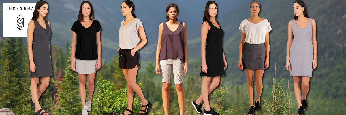 Indygena summer athleisure wear for women available at Swiss Sports Haus 604-922-9107.