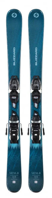 2024 Blizzard Sheeva Twin Jr skis, VMotion 7 GripWalk bindings, twin-tip skis, ski equipment, versatile skis, high-performance bindings, secure bindings, adjustable bindings, ski control, skiing gear, winter sports gear, ski shop, Swiss Sports Haus, West Vancouver ski shop.