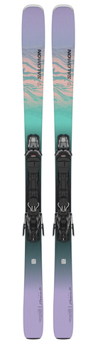 2025 Salomon W Stance 84 skis, Salomon skis, M11 GripWalk bindings, high-performance skis, skiing equipment, advanced ski materials, stable skis, precise skiing, GripWalk bindings, ski gear, winter sports equipment, Swiss Sports Haus, West Vancouver ski shop, skiing accessories.