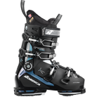 A black, blue, and white Nordica Speedmachine 3 95 W Ski Boot that features an adjustable cuff and GripWalk soles.