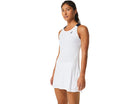 ASICS Women's Court Dress, tennis dress, women's sportswear, athletic dress, breathable tennis dress, moisture-wicking fabric, built-in shorts, racerback design, tennis gear, sports apparel, Swiss Sports Haus, West Vancouver tennis shop.