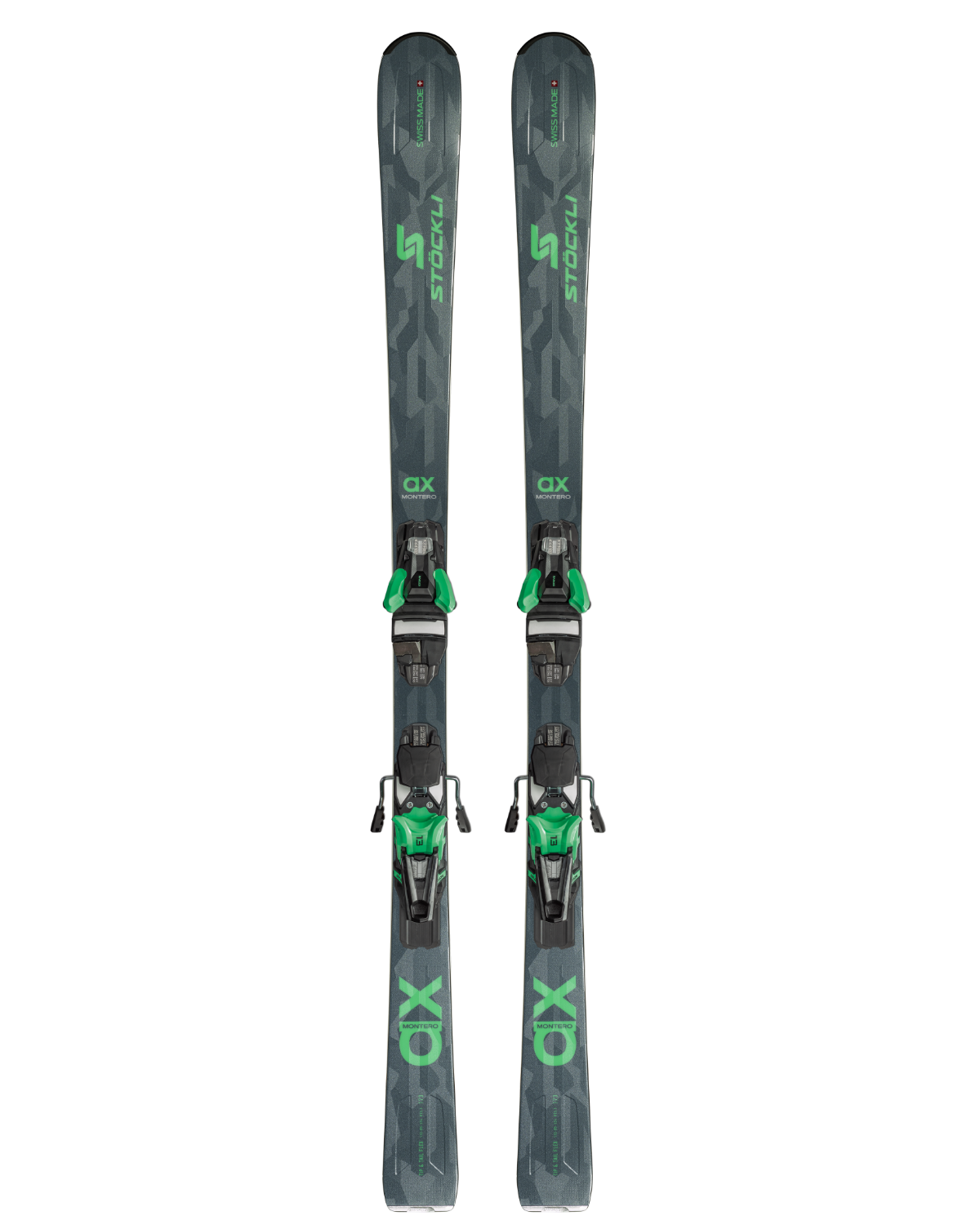 2025 Stockli Montero AX skis, Strive 13 bindings, high-performance skis, advanced skis, precision skis, agile skis, reliable ski bindings, adjustable ski bindings, ski equipment, winter sports gear, skiing gear, ski shop, Stockli skis, Strive bindings, Swiss Sports Haus, West Vancouver ski shop.