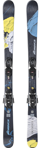 2025 Nordica Unleashed J skis, FDT 7.0 bindings, high-performance skis, ski equipment, ski bindings, ski setup, versatile skis, beginner skis, advanced skis, youth skis,  ski control, ski stability, skiing gear, winter sports gear, ski shop, Swiss Sports Haus, West Vancouver ski shop.