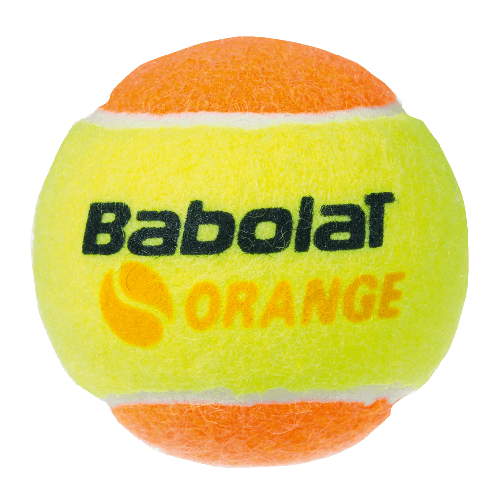 Babolat Stage 2 Orange Tennis Balls, tennis balls, Stage 2 tennis balls, orange tennis balls, 3-pack tennis balls, beginner tennis balls, low-compression tennis balls, Babolat tennis equipment, tennis practice balls, tennis training balls, Swiss Sports Haus, West Vancouver tennis shop.