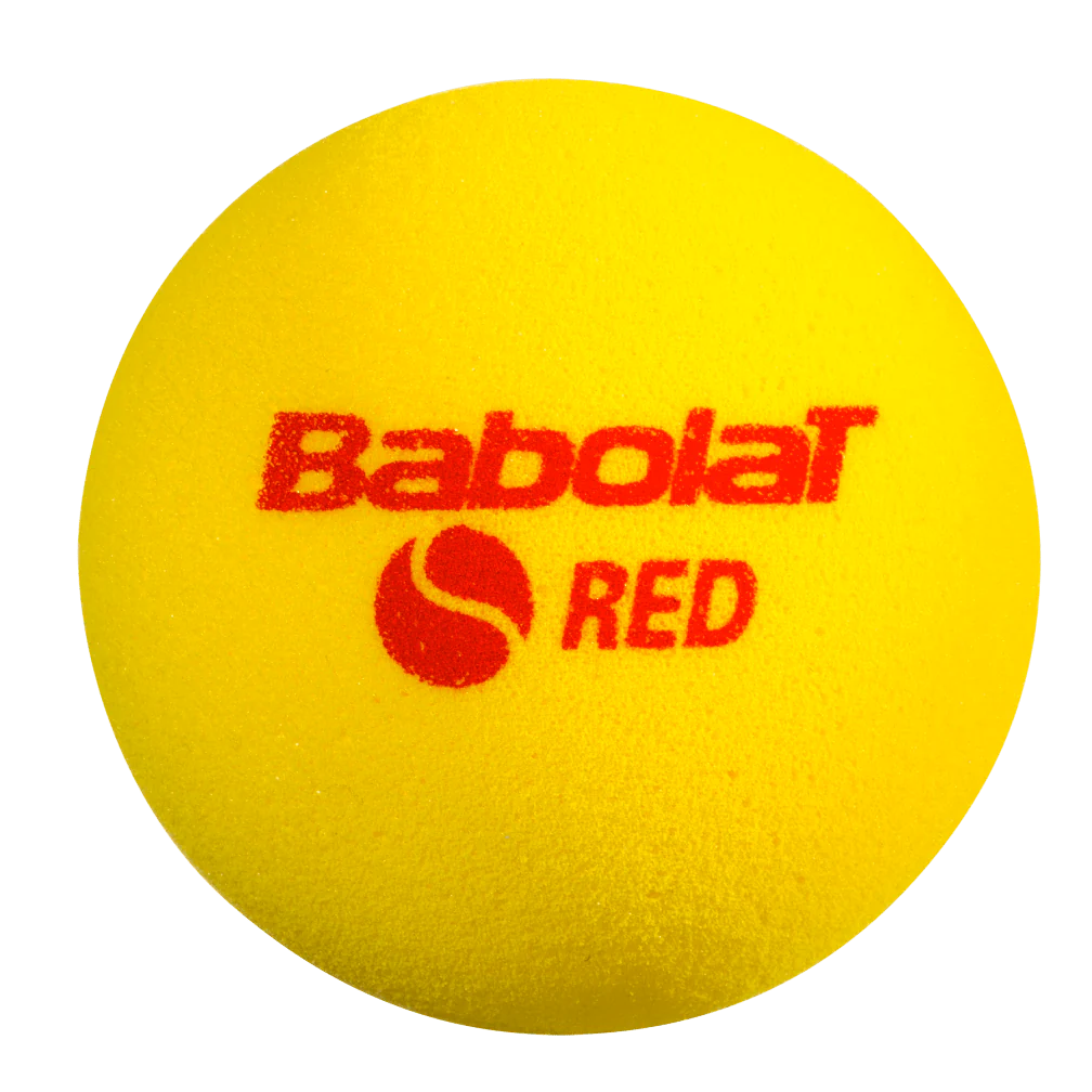 Babolat Stage 3 Red Foam Tennis Ball, foam tennis balls, beginner tennis balls, red foam tennis balls, Stage 3 tennis balls, tennis ball 3 pack, youth tennis balls, soft tennis balls, Babolat tennis balls, tennis practice balls, tennis gear, tennis equipment, Swiss Sports Haus, West Vancouver tennis shop.