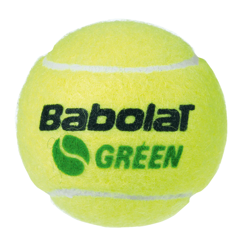 Babolat Stage 1 Green Tennis Balls, Stage 1 tennis balls, green tennis balls, tennis ball 3-pack, Babolat tennis balls, beginner tennis balls, low-compression tennis balls, training tennis balls, youth tennis balls, tennis practice balls, tennis gear, tennis accessories, Swiss Sports Haus, West Vancouver tennis shop.