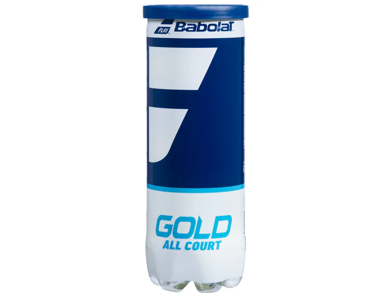 Babolat Gold All Court Tennis Balls, tennis balls 3-pack, all court tennis balls, high-quality tennis balls, durable tennis balls, consistent performance tennis balls, tennis equipment, tennis gear, Swiss Sports Haus, West Vancouver tennis shop.