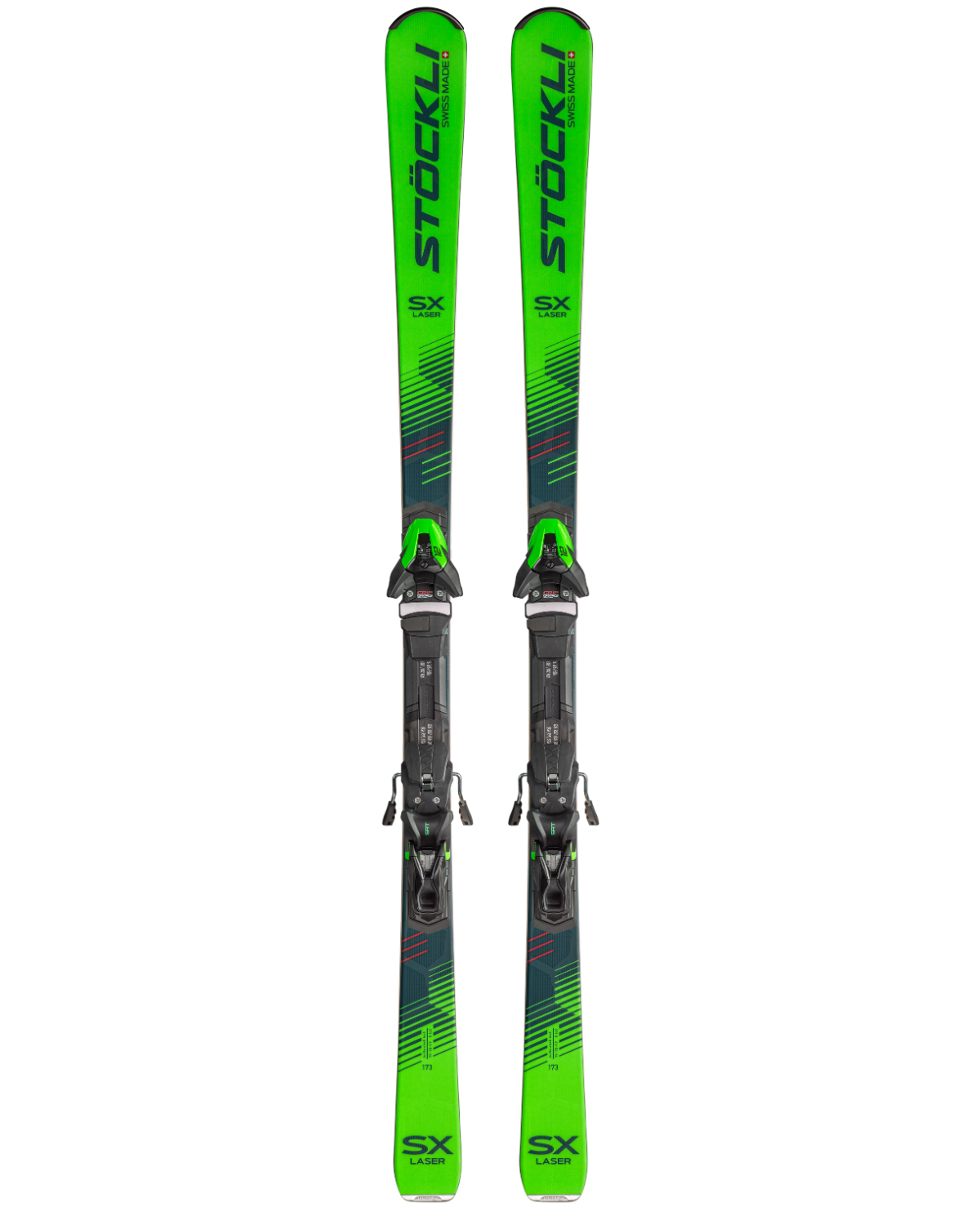 2024 Stockli Laser SX skis, Stockli Laser SX, SRT 12 bindings, high-performance skis, advanced skiing equipment, precision skis, responsive bindings, winter sports gear, ski shop, Swiss Sports Haus, West Vancouver ski shop, Stockli skis, ski bindings, skiing gear.