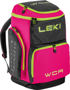 LEKI WCR 85L Boot Bag, ski boot bag, ski equipment bag, ski gear bag, spacious boot bag, weather-resistant material, multiple compartments, ventilated sections, padded straps, comfortable ski bag, skiing gear, winter sports gear, ski shop, Swiss Sports Haus, West Vancouver ski shop.