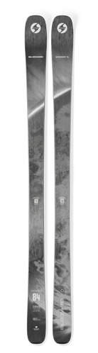  Blizzard Anomaly 84 skis in Black/Grey, a lightweight 84mm-waist ski built for agile groomer and resort skiing.