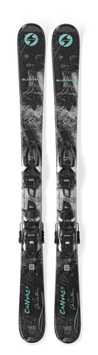 Blizzard Canvas JR skis in White with 7.0 bindings included, a lightweight all-mountain ski for progressing young skiers.