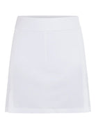 J.Lindeberg Women's Amelie Mid Golf Skirt, golf apparel, women’s golf skirt, stylish golf skirt, mid-length golf skirt, stretchy golf skirt, comfortable waistband, golf clothing, performance golf wear, Swiss Sports Haus, West Vancouver golf shop, women’s golf fashion, golf outfit.