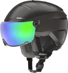 2024 Atomic Savor GT Amid Visor HD+, ski helmet, advanced ski helmet, integrated visor, HD+ visor, adjustable ventilation, robust construction, ski safety gear, ski accessories, winter sports gear, Swiss Sports Haus, West Vancouver ski shop, skiing equipment, high-performance ski helmet.