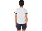 Asics Boys Short Sleeved Tennis Top, boys tennis clothing, tennis apparel, lightweight tennis top, breathable tennis shirt, moisture-wicking fabric, short sleeve tennis top, tennis gear, youth tennis wear, tennis outfit, Swiss Sports Haus, West Vancouver sports store.