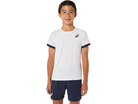 Asics Boys Short Sleeved Tennis Top, boys tennis clothing, tennis apparel, lightweight tennis top, breathable tennis shirt, moisture-wicking fabric, short sleeve tennis top, tennis gear, youth tennis wear, tennis outfit, Swiss Sports Haus, West Vancouver sports store.