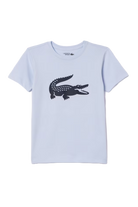 Lacoste Kids' Sport Oversized Croc T-Shirt, kids' tennis shirt, oversized t-shirt, Croc logo, sporty kids' clothing, breathable fabric, tennis apparel, casual wear, youth sportswear, stylish kids' t-shirt, Swiss Sports Haus, West Vancouver store, tennis gear, kids' sportswear.