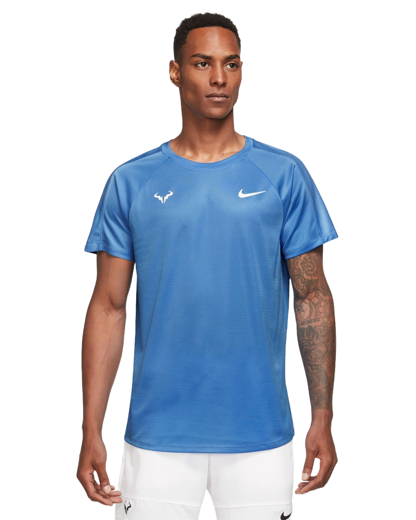 Nike Tennis Men's Rafa Challenger Dri-FIT Top, tennis apparel, Dri-FIT technology, moisture-wicking tennis top, lightweight tennis top, breathable tennis wear, high-performance tennis top, stylish tennis shirt, tennis gear, Swiss Sports Haus, West Vancouver tennis shop, tennis clothing.