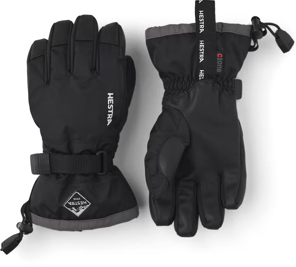 Hestra Jr Gauntlet CZone Glove, kids' ski gloves, waterproof gloves, insulated ski gloves, Hestra winter gloves, children’s snow gloves, durable ski gloves, junior winter gear, winter sports gloves, Swiss Sports Haus, West Vancouver ski shop