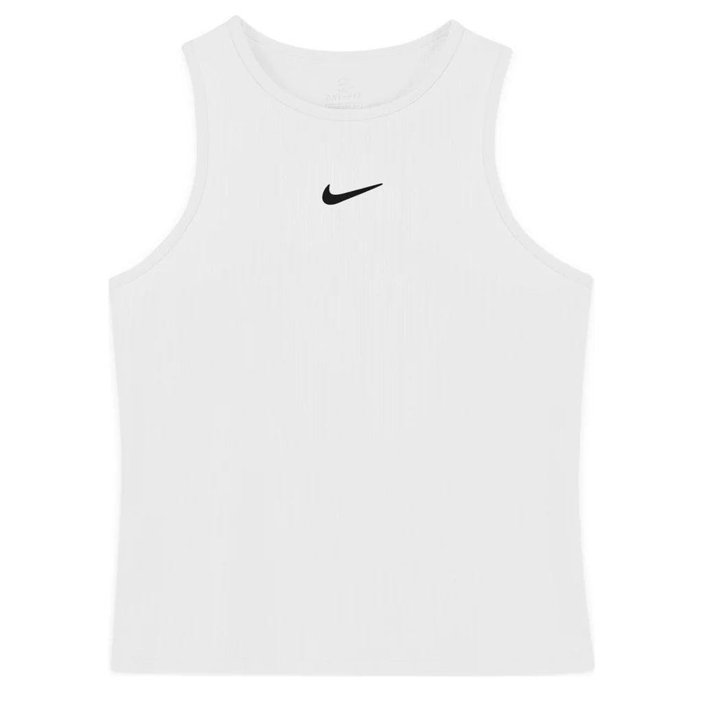 Nike Girls Dri-FIT Victory Tank, tennis apparel, athletic tank top, Dri-FIT technology, moisture-wicking tank, breathable fabric, racerback design, tennis gear, sportswear, tennis clothing, Swiss Sports Haus, West Vancouver sports store, girls tennis top, Nike tennis wear.