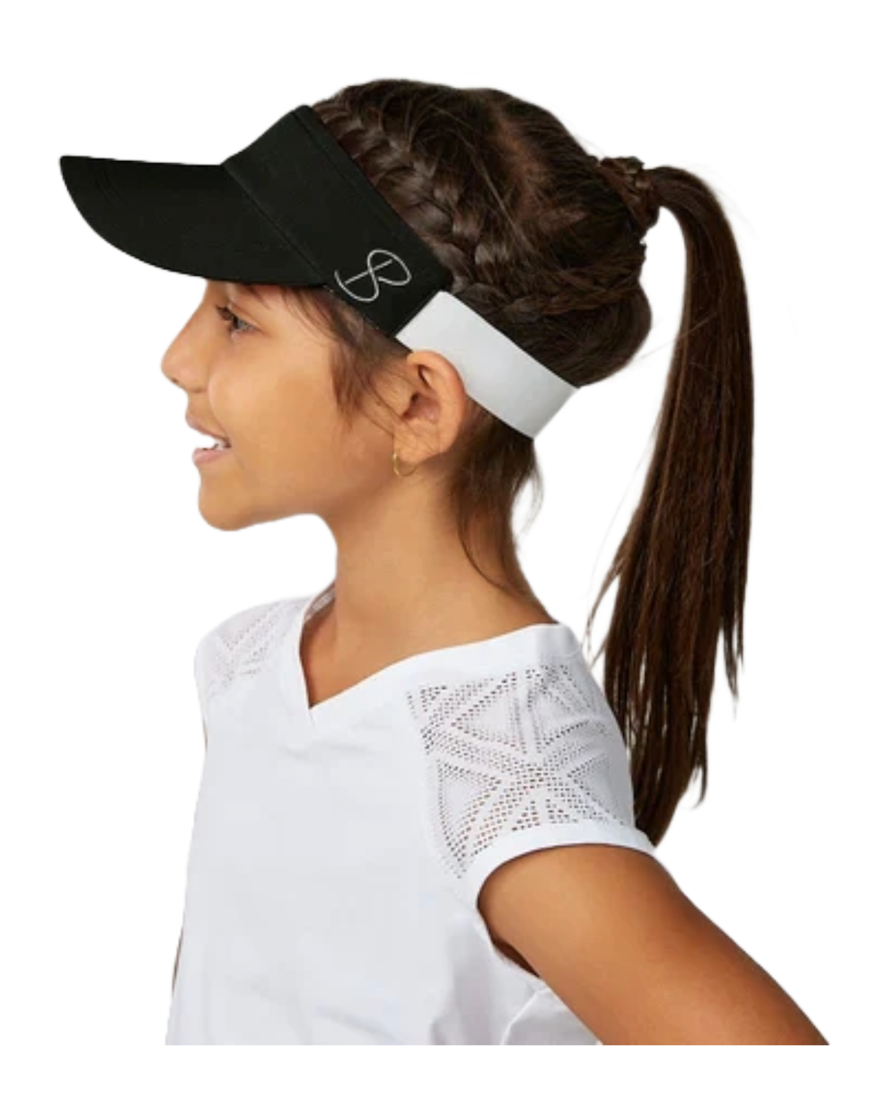 Sofibella Girls Visor, girls tennis visor, tennis accessories, girls sports visor, sun protection visor, comfortable tennis visor, adjustable visor, lightweight visor, tennis gear, junior tennis wear, Sofibella visor, stylish tennis visor, Swiss Sports Haus, West Vancouver tennis shop.