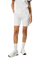 J.Lindeberg Women's Gwen Long Shorts, golf shorts, women's golf apparel, stylish golf shorts, comfortable golf wear, stretchy fabric, mid-rise waistband, golf clothing, golf course attire, Swiss Sports Haus, West Vancouver golf shop.