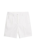 J.Lindeberg Women's Gwen Long Shorts, golf shorts, women's golf apparel, stylish golf shorts, comfortable golf wear, stretchy fabric, mid-rise waistband, golf clothing, golf course attire, Swiss Sports Haus, West Vancouver golf shop.