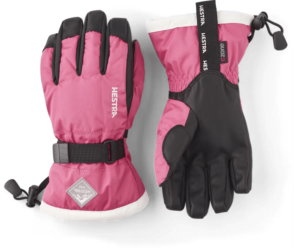 Hestra Jr Gauntlet CZone Glove, kids' ski gloves, waterproof gloves, insulated ski gloves, Hestra winter gloves, children’s snow gloves, durable ski gloves, junior winter gear, winter sports gloves, Swiss Sports Haus, West Vancouver ski shop