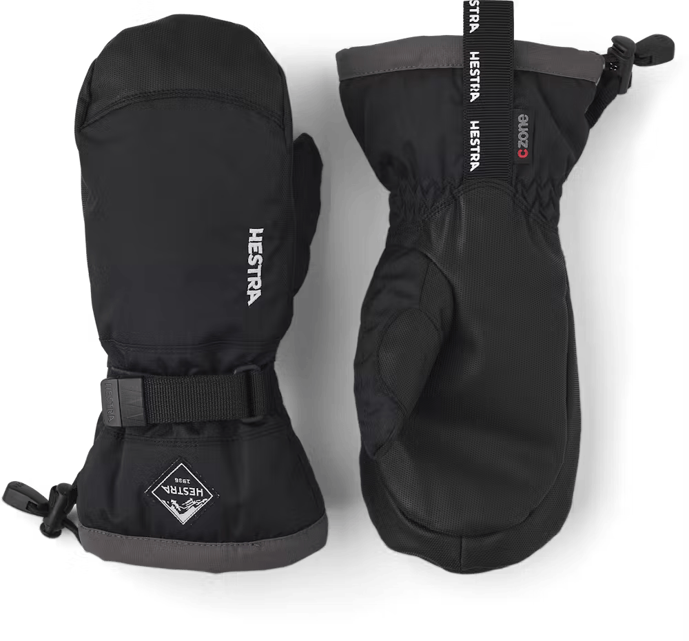 Hestra Jr Gauntlet CZone Mitt, kids' ski mittens, junior ski gloves, insulated ski mittens, waterproof ski mittens, Hestra gloves, winter sports mittens for kids, CZone technology mittens, ski gear for children, Swiss Sports Haus, West Vancouver ski shop.