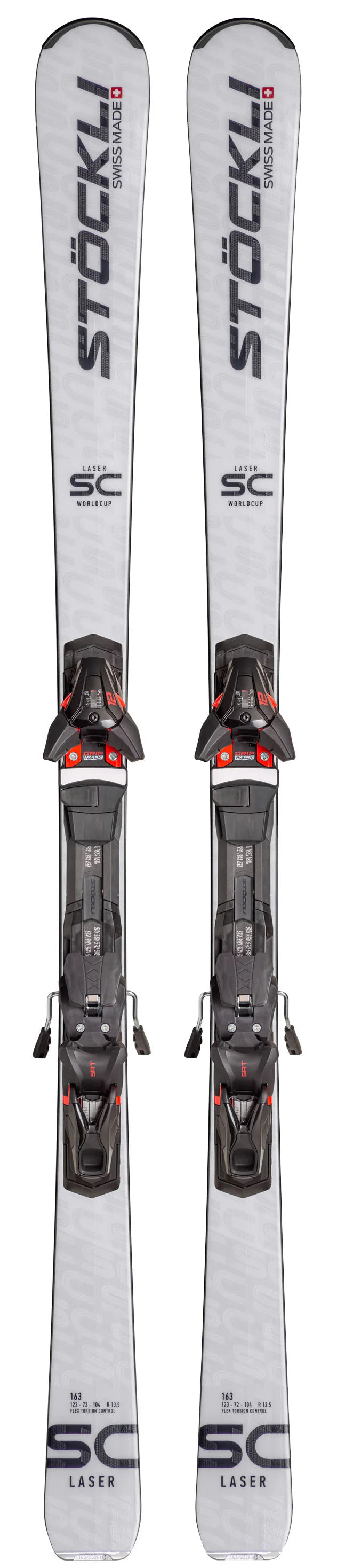 2025 Stockli Laser SC ski, SRT 12 binding, high-performance skis, advanced skis, carving skis, precision skis, reliable ski bindings, ski equipment, skiing gear, Stockli skis, ski shop, Swiss Sports Haus, West Vancouver ski shop, alpine skis, ski performance, winter sports gear