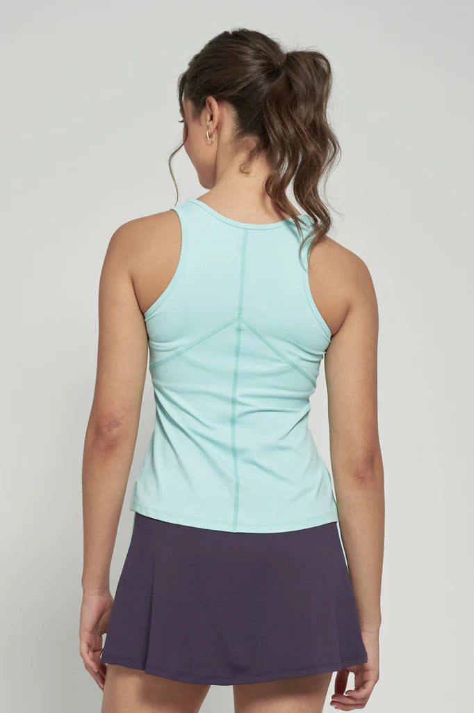 LIJA Elite Lily Tank, tennis tank top, tennis clothing, athletic wear, moisture-wicking tank, breathable mesh tank, stylish tennis top, fitted tank top, tennis gear, performance wear, Swiss Sports Haus, West Vancouver sports store.